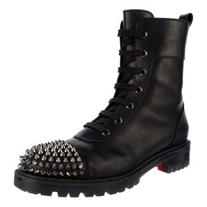 ❤️Christian Louboutin Leather Spike Combat Boots❤️